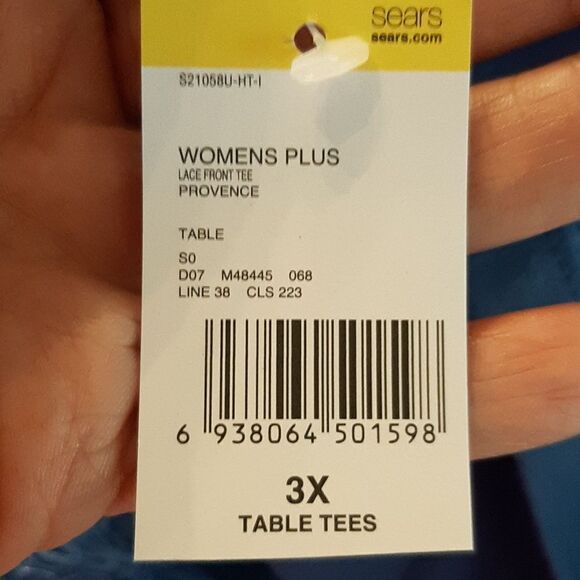 Laura Scott Blue Provence Lace Front Tee - Picture 7 of 10